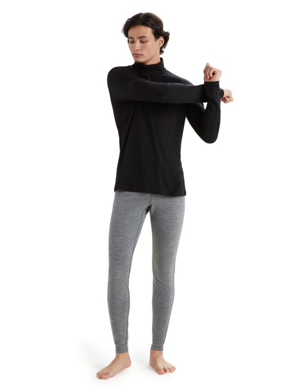 Men's Merino 200 Oasis Long Sleeve Half Zip Thermal Top Black
