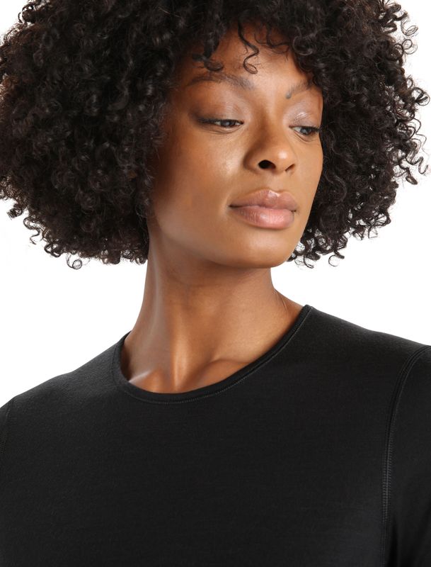 Women's Merino 200 Oasis Long Sleeve Crewe Thermal Top Black