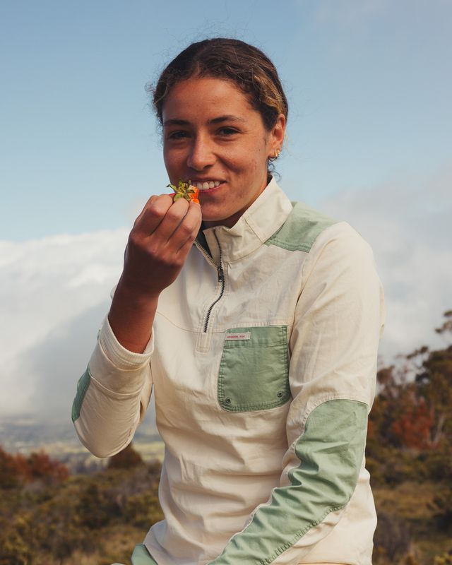 Ditch-Hiker Pullover Womens Oatmeal/Faded Willow Green