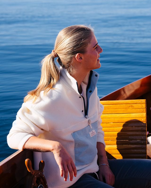 V-Bond Cord Fleece Womens Natural/Blue Sky