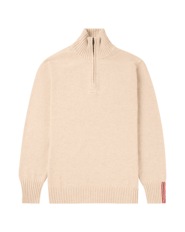 Deck Half Zip Mens Warm Sand
