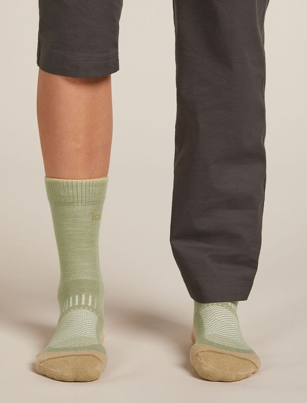  Women's Merino Hike+ Light Crew Socks Lichen Sand