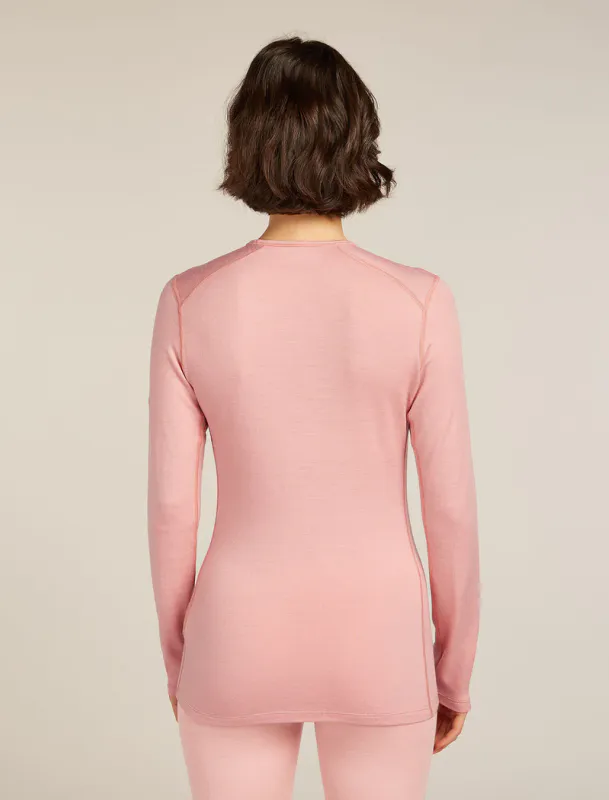 Women's Merino 200 Oasis Long Sleeve Crewe Thermal Top Pink Quarts