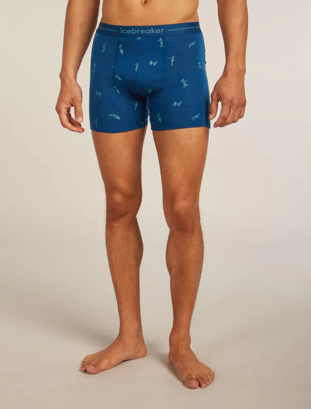 Men's Merino 150 Anatomica Boxers Ski Day Atlantis/Topaz