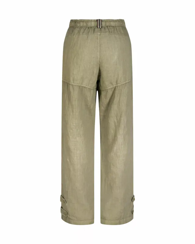 SAFARI LINEN PANTS W 407 Olive Ash 