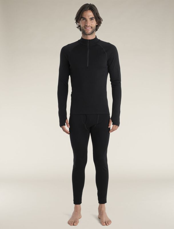 300 MerinoFine M's Polar LS Half Zip Thermal Top Black