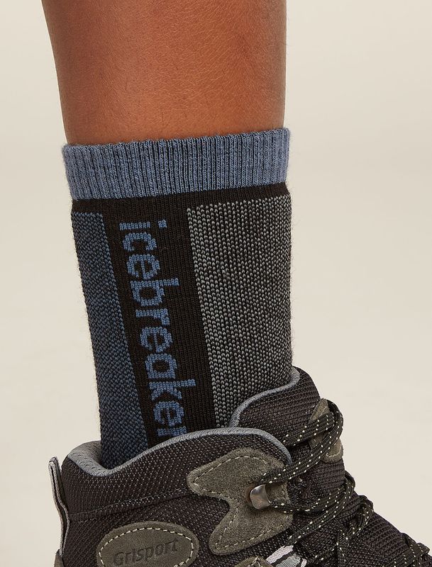 Kids' Merino Ski+ Medium OTC Black/Dawn