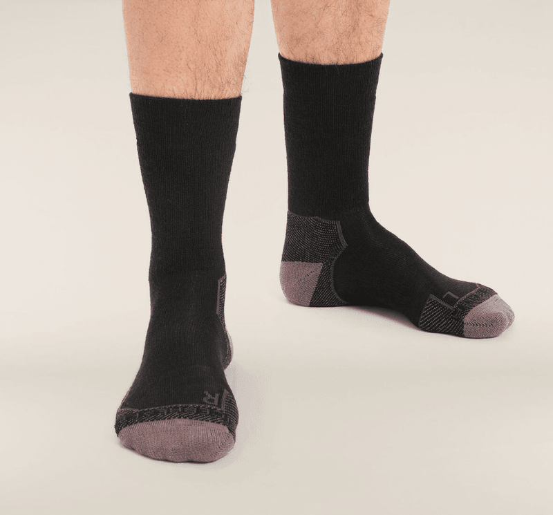 Mens Merino Hike+ Medium Crew Socks Black/Monsoon