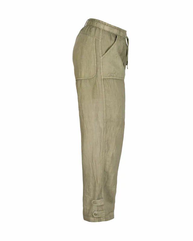 SAFARI LINEN PANTS W 407 Olive Ash 