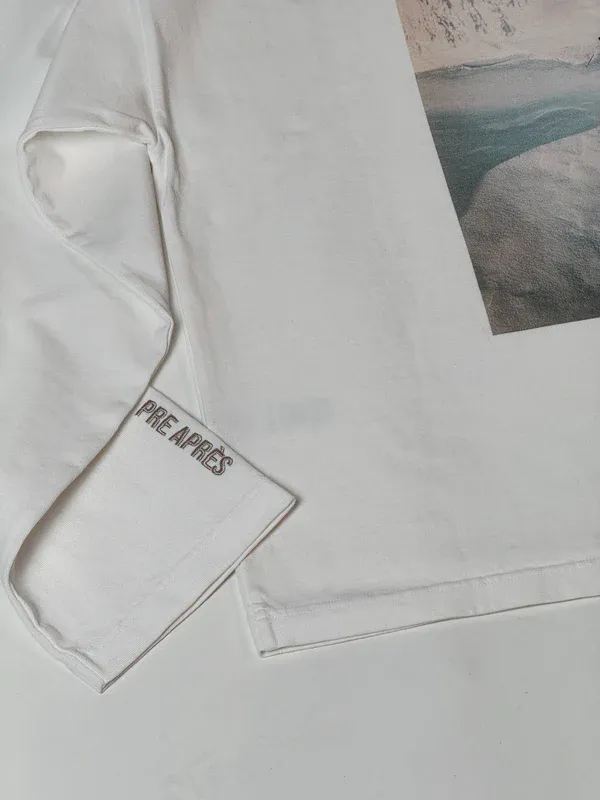 Pre Après Boxy Cliff Long Sleeve Unisex White