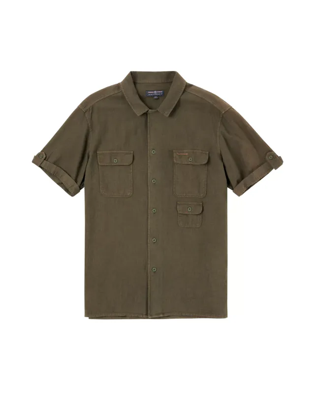 Traveller’s Linen SS Mens 450 Olive